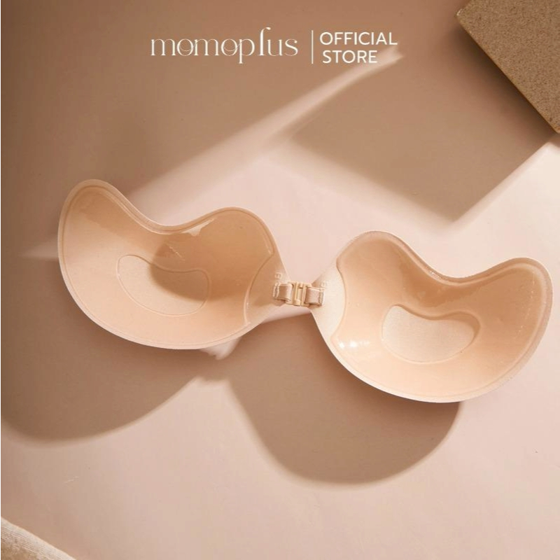 MOMOPLUSบราปีกนก บรากาวทรงมะม่วง บราปิดจุก กันน้ำ กันเหงื่อ กาวเหนียวติดทน  ดันทรง อกชิดกระชับ MP006