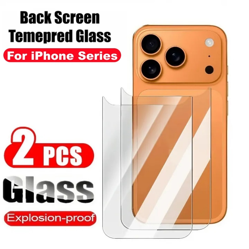 2pieces Back Film For iPhone 17 Pro 16 Pro Max 15 14 Pro 13 Pro Max Tempered Glass For iPhone 17 pro