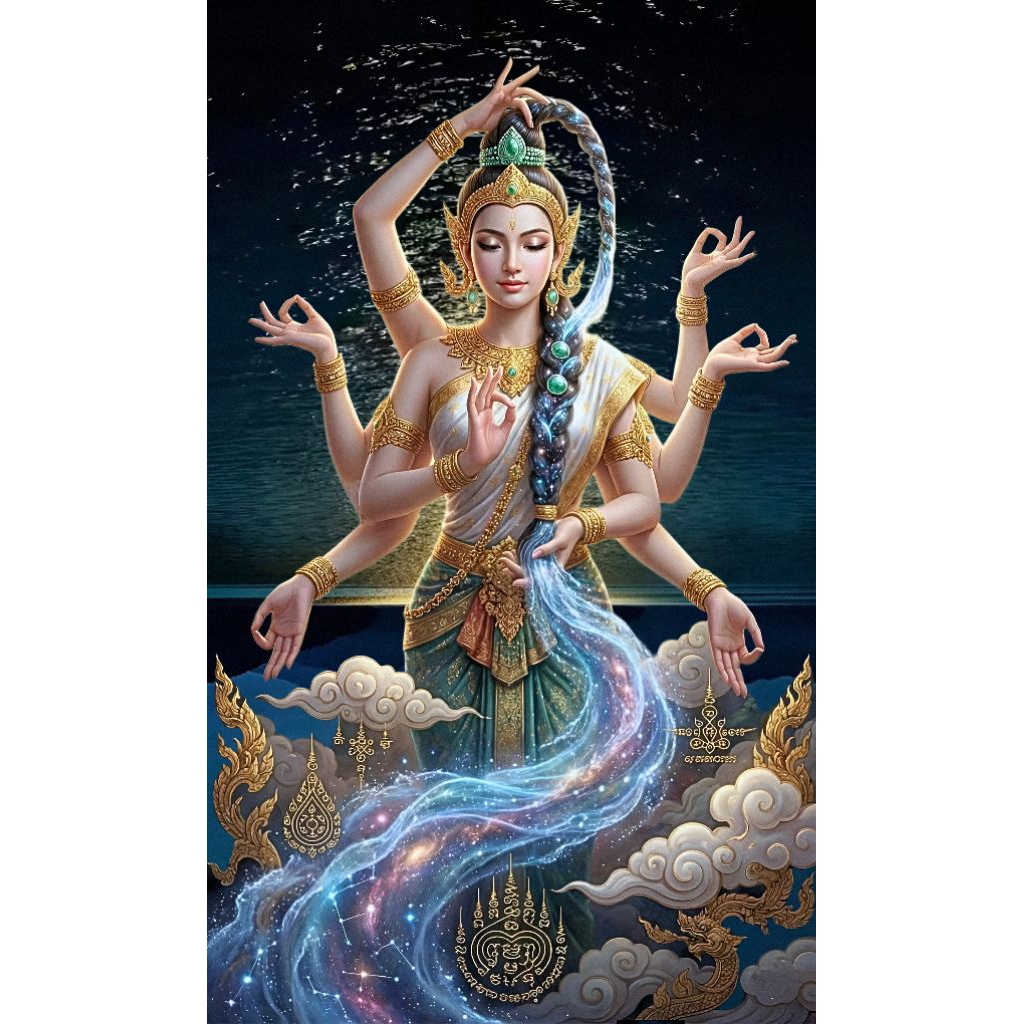 รูปโปสเตอร์ พระแม่ธรณี ขนาด 25*42 cm กระดาษหนา 200 แกรม ไม่มีกรอบ ติดผนัง ภาพมงคล เสริมฮวงจุ้ย ตบแต่งบ้าน