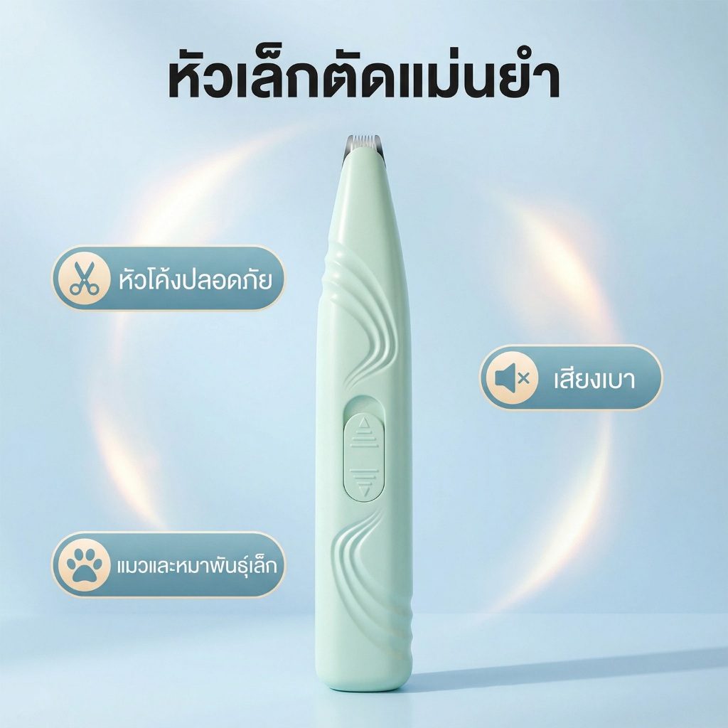 Boqi Factory ปัตตาเลี่ยนตัดขนสัตว์เลี้ยง  ตัดขนซอกเท้า ขนรอบตา ขนหาง สะโพกและใบหู แบบใส่ถ่าน M1 รูปที่ 7