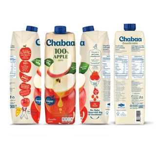 [ยกลัง 12 กล่อง] CHABAA น้ำแอปเปิ้ล 100% 1000 มล.