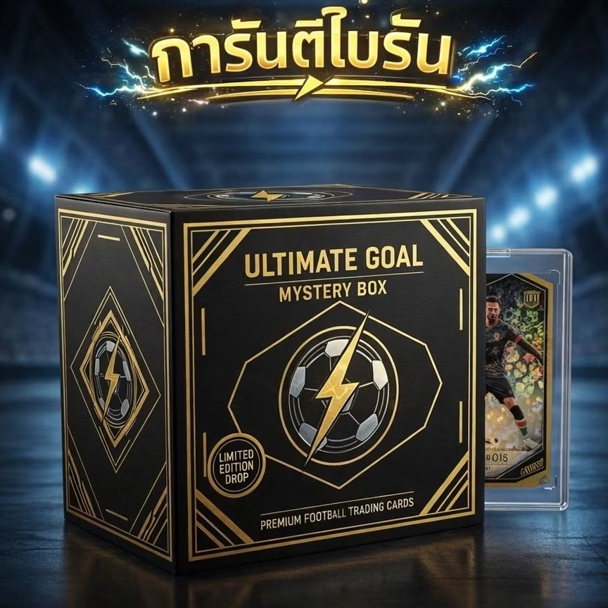 (การันตีใบรันลุ้นเซ็น) กล่องสุ่มการ์ดสะสมฟุตบอล  ลุ้นชิ้นส่วนผ้าและลายเซ็น ในกล่องมีการ์ด 8 ใบ