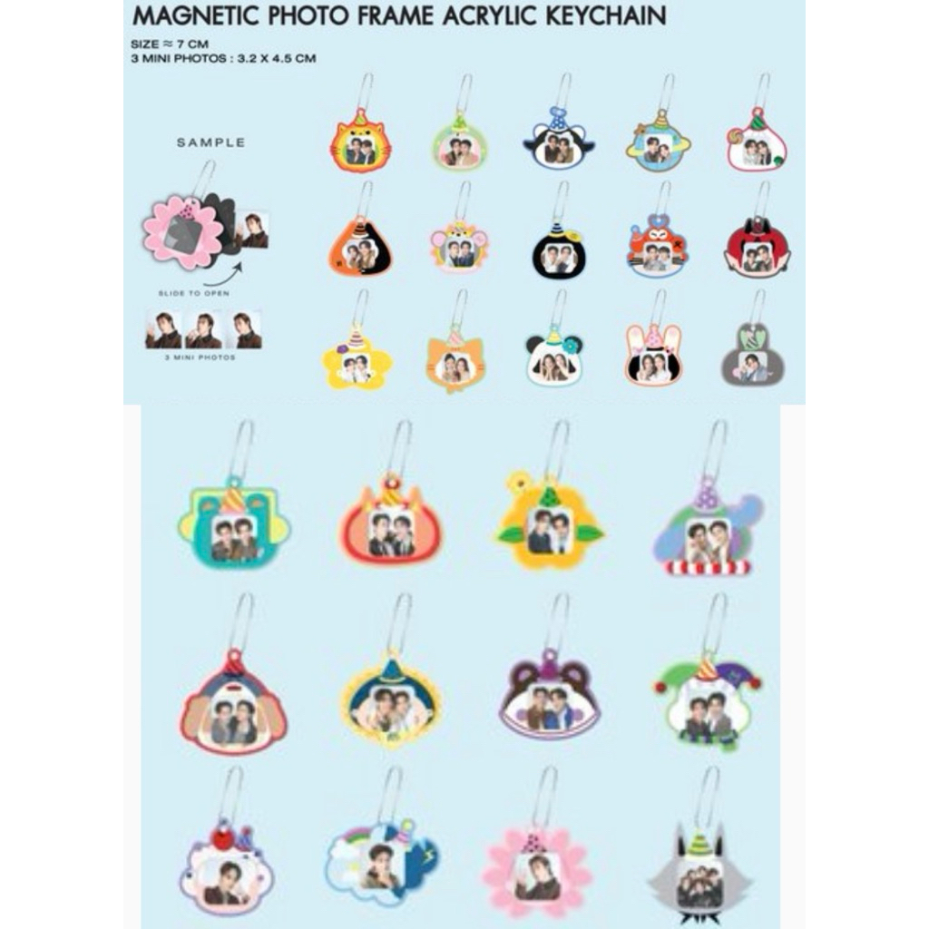 MAGNETIC PHOTO FRAME ACRYLIC KEYCHAIN พวงกุญแจ GMMTV PERMPOON Domiia Avocean Jummo Any TOMAFOX POLCA