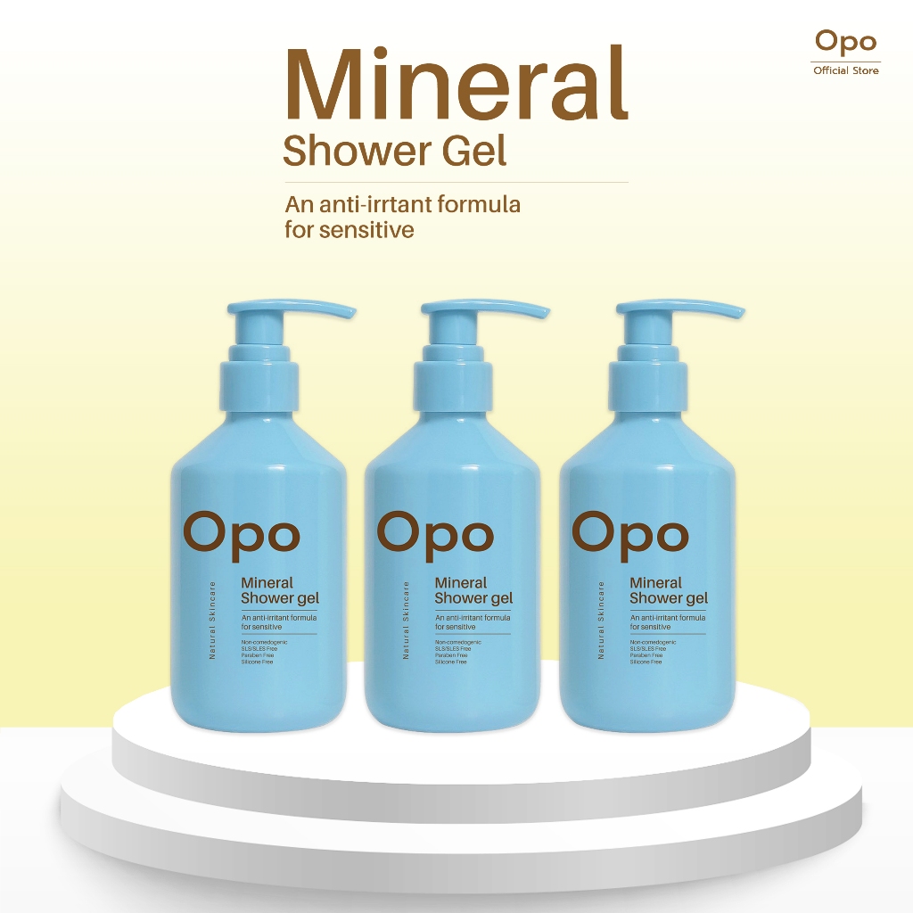 [ 3 btl.] Mineral shower gel สบู่น้ำแร่ ลดอักเสบ คันผิวกาย