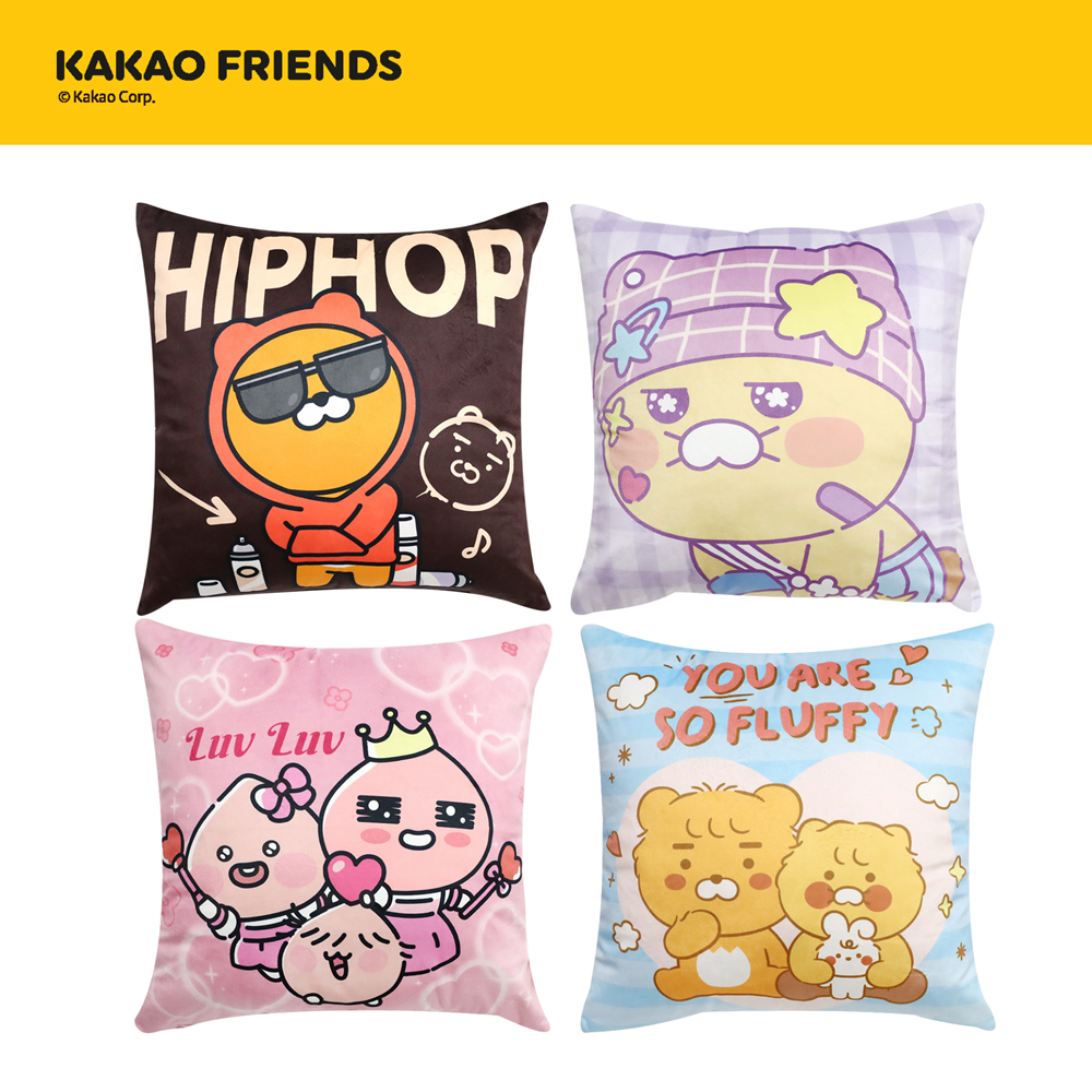 Kakao Friends หมอนสี่เหลี่ยม ขนาด18x18 นิ้ว ถอดซักได้ Collection2025