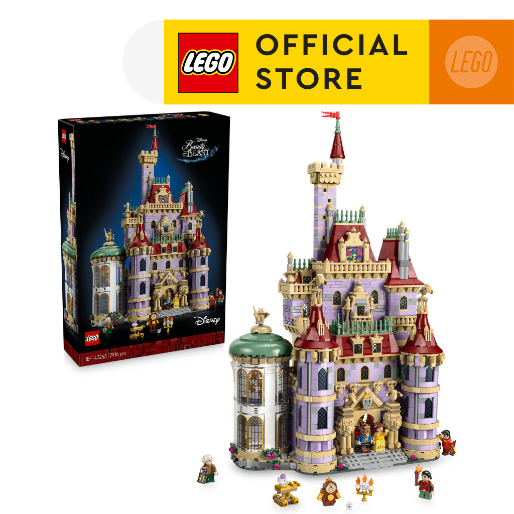 LEGO Disney Princess 43263 Beauty and the Beast Castle (2916Pcs.), Building Blocks, Kids Toy