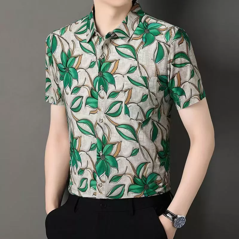 เสื้อลายดอกไม้ฮาวาย แขนสั้น ผู้ชาย M-3XL thumbnail 6