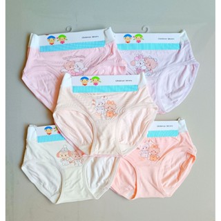 กางเกงในขาเว้าเด็กหญิง ขอบบาง ผ้าคอตตอนนิ่มๆ แพ็ค 3 ตัว