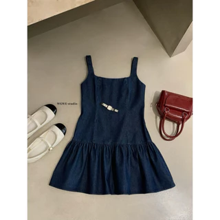 📍พร้อมส่ง📍8741 เดรสยีน คอเหลี่ยม งานซิปหลัง เนื้อผ้าดี งานสวย TAG:WG.WE 🇰🇷