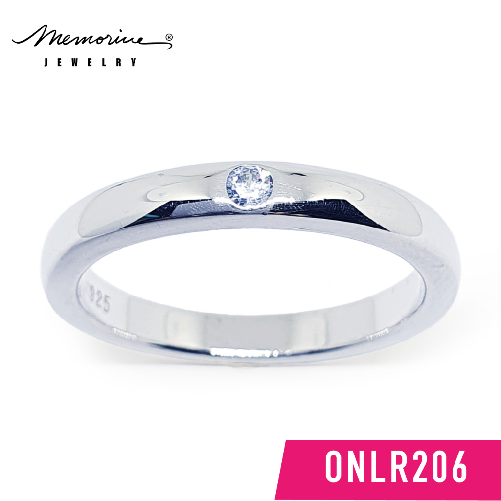Memorine Jewelry แหวนเงินแท้ 925 ฝังเพชรสวิส (CZ) : ONLR206