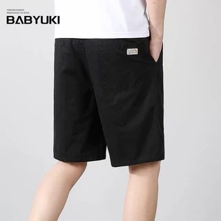 BU กางเกงขาสั้นผู้ชาย เนื้อผ้าดีผ้าcotton100% กางเกงลำลองมียางยืดและเชือก มีไซส์L-3XL