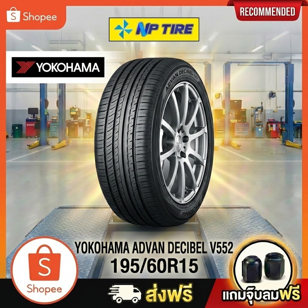 ยาง 195/60R15 YOKOHAMA ADVAN DECIBEL V552 ราคาต่อเส้น ปี 2024