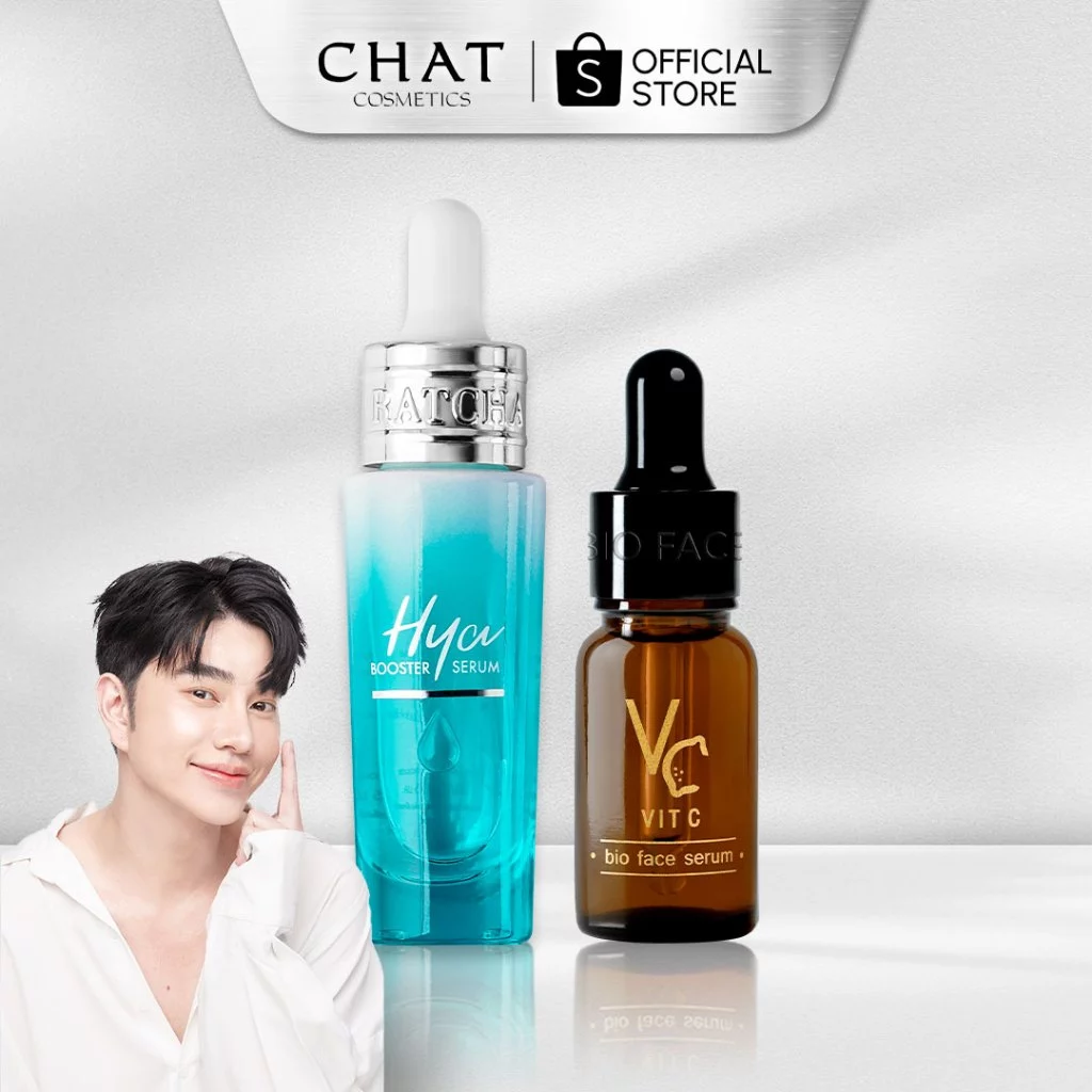[Flash sale 15%] เซรั่มไฮยา + เซรั่มวิตซี สกินแคร์น้องฉัตร [ของแท้ 100%]