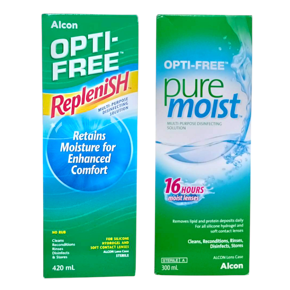 น้ำยาแช่คอนแทคเลนส์ Opti -Free Replenish ขนาด 420 มล. และ แพ็คคู่ (300มลx2 ขวด) /Opti- Free Pure Moi