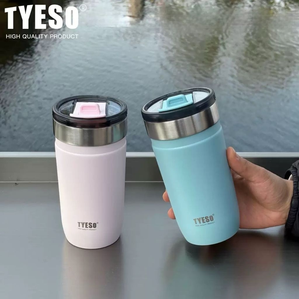 Tyeso แก้วเก็บความเย็น แก้วเก็บอุณหภูมิ สแตนเลส 304 แท้ มีหลอดในตัว ดีไซน์สวย พกพาง่าย เก็บเย็นนาน 8-12 ชม. ราคาถูก Shopee Lazada