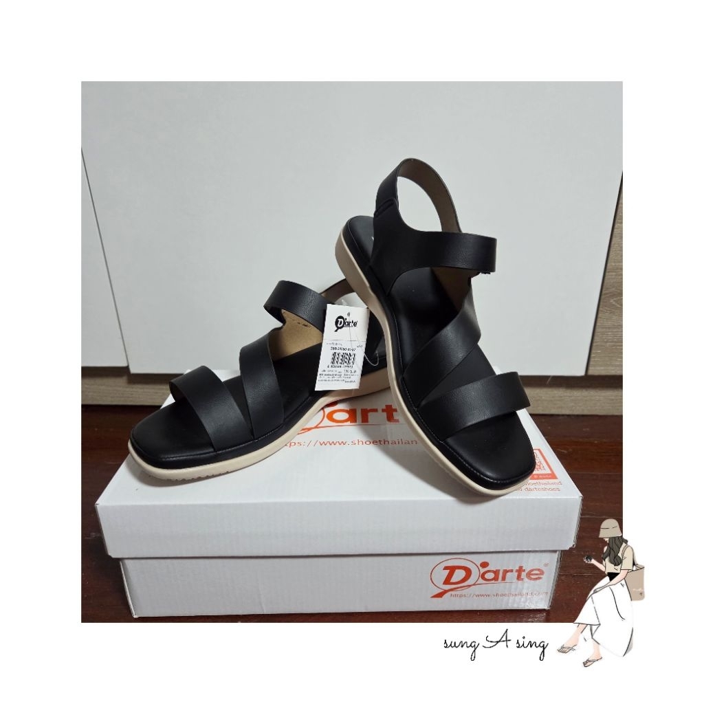 🐺 ส่งต่อ SALE‼️รองเท้าD'ARTE รองเท้าแตะแบบสวม เบอร์ 37 สภาพใหม่ป้ายห้อยสีดำรัดส้น#รองเท้าแตะ#รองเท้า