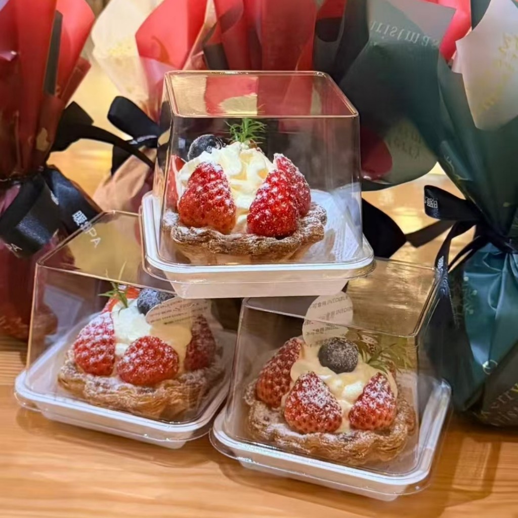 กล่องใส่เค้ก-ขนมอบ-เบเกอรี่ กล่องkf192 ฝาปิดใส-กันฝ้า-ปิดสนิท-ฟูดส์เกรด กล่องเค้กมินิ