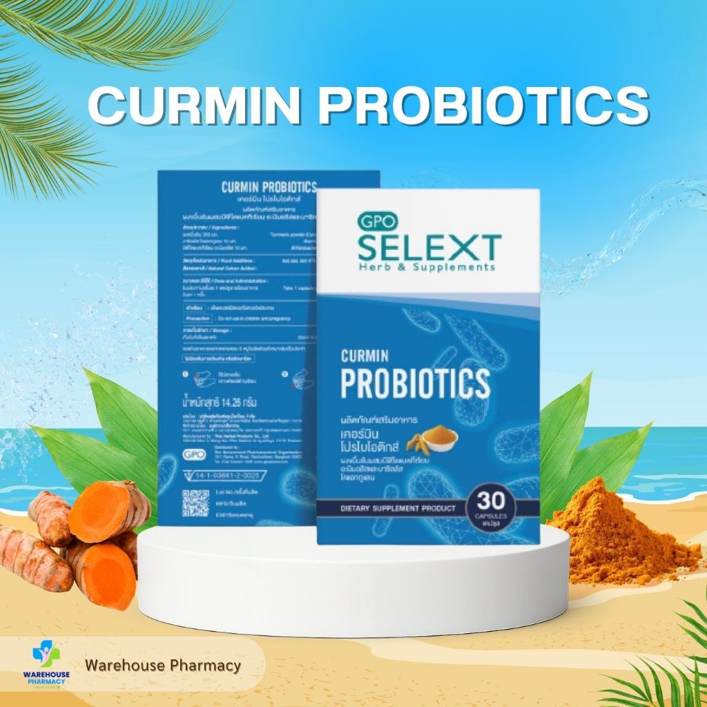 CURMIN PROBIOTICS 30 CAPSULES เคอร์มิน โพรไบโอติกส์ (ผลิตภัณฑ์เสริมอาหาร)