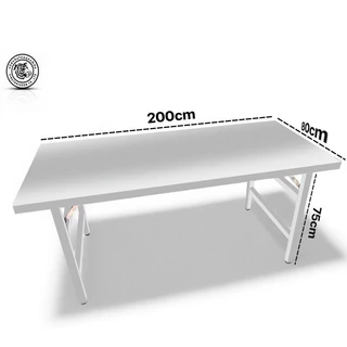 โต๊ะสแตนเลสแท้ ที่สามารถพับได้แบบหนามาก ขนาดใหญ่ 200 cm โต๊ะพับอเนกประสงค์ โต๊ะทํางานพับได้ วัสดุสแตนเลสแท้ ทนทานและทำคว