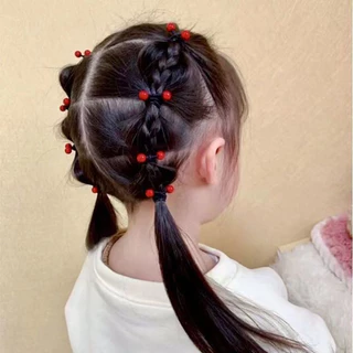 ยางรัดผมโบว์ประดับมุก ยืดหยุ่นสูง เหมาะสำหรับรวบผมหางม้าสูง แพ็ค 10 ชิ้น สำหรับยางรัดผมสุดน่ารักของสาวน้อย
