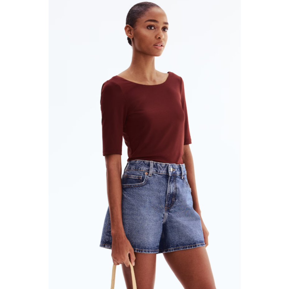 H&M(เอชแอนด์เอ็ม) เสื้อคอระบายสไตล์บัลเล่ต์ Women Ballerina-neckline top 1318967_2