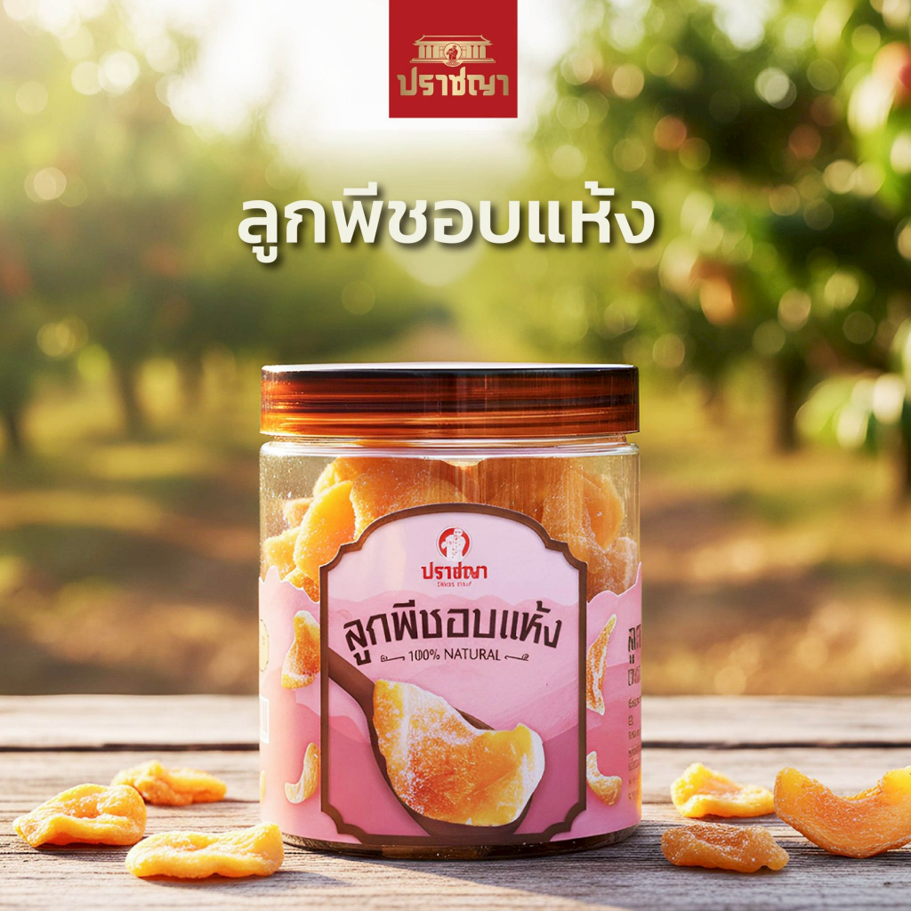 ปราชญา ลูกพีชอบแห้ง ของกินเล่นสายสุขภาพ หอมหวานธรรมชาติแท้ 100% 150 กรัม ทานได้ทุกเพศ ทุกวัย