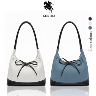 ส่งด่วน Lenira (B2177) กระเป๋าถือสะพายไหล่ เป็นผ้าฝ้ายด้านหน…