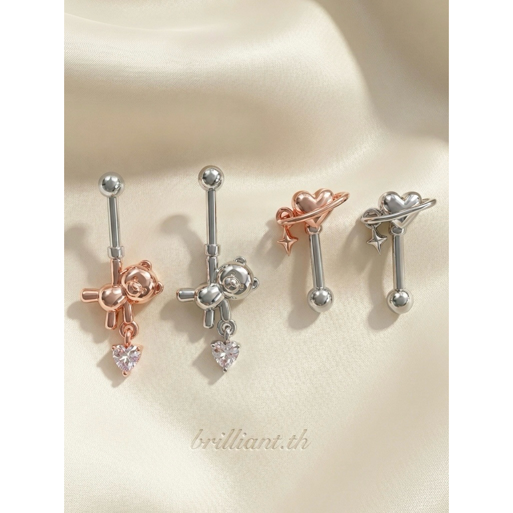 จิวหูเกาหลี Vertical Helix ก้านแสตนเลสเกรดเครื่องมือแพทย์ Surgical Stainless Steel