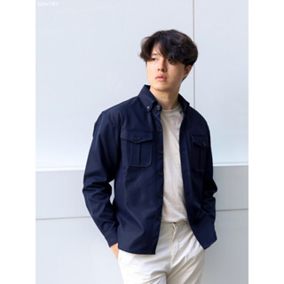 GENTRY | เสื้อคลุม รุ่น Harrow overshirt สีกรมเข้ม เสื้อแจ็ค…