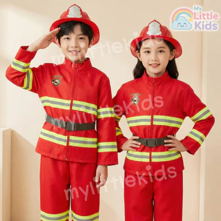ชุดนักดับเพลิงเด็ก Firefighter ชุดอาชีพในฝัน อุปกรณ์แน่น ผ้าใส่สบาย ไม่ร้อน ชุดแฟนซีเด็ก เสริมพัฒนาการ บทบาทสมมติ