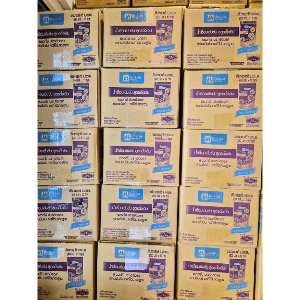 น้ำเชื่อมมิตรผล 800 มล. [ยกลัง 12 ถุง] สต็อคพร้อมส่ง *1ลังต่อ1คำสั่งซื้อ