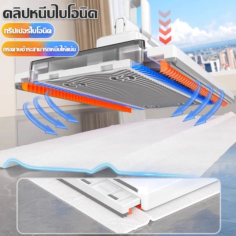 (แถมผ้าเช็ดฟรี) ไม้ถูพื้น ใช้แล้วทิ้ง ไม้ม๊อบ กระดาษเปียก กระดาษแห้ง ไม้ม็อบดันฝุ่น ผ้าถูพื้นแบบเปียก แห้ง  หมุนได้ 360 thumbnail 5