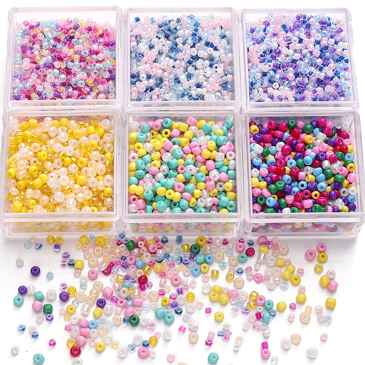 ลูกปัดแก้วข้าวสีผสม 2 มม. 700 ชิ้น/แพ็ค สำหรับ DIY สร้อยข้อมือและสร้อยคอเครื่องประดับ