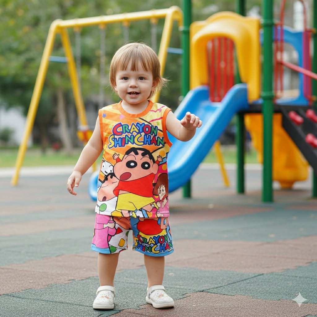 ชุดเด็ก (รหัสG06) ผ้าไมโคร เสื้อ+กางเกงขาสั้น ไซส์S 1-3ปี/8-11กิโล ไซส์M 3-6/ปี12-16กิโล พร้อมส่งจากไทย - รูปที่ 2