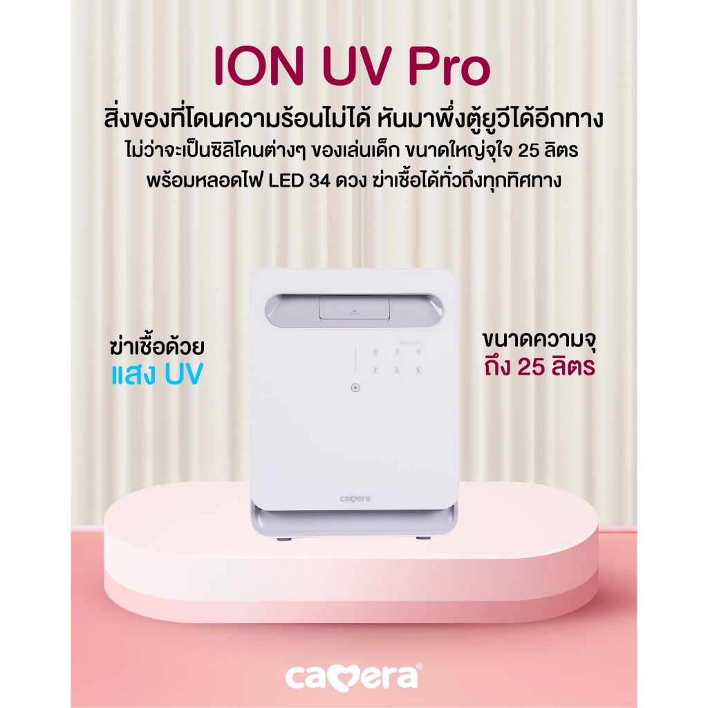 (ประกัน3ปี) CAMERA ตู้ UV Sterilizer ION-UV Pro ขนาด 25 ลิตร ใหญ่จุใจ LED 34 ดวง
