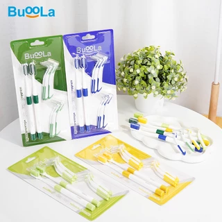 Buoola แปรงสีฟันสำหรับคนจัดฟัน+แปรงขัดซอกฟัน 10 ชิ้น ขนแปรงนุ่ม ไม่บาดเหงือก