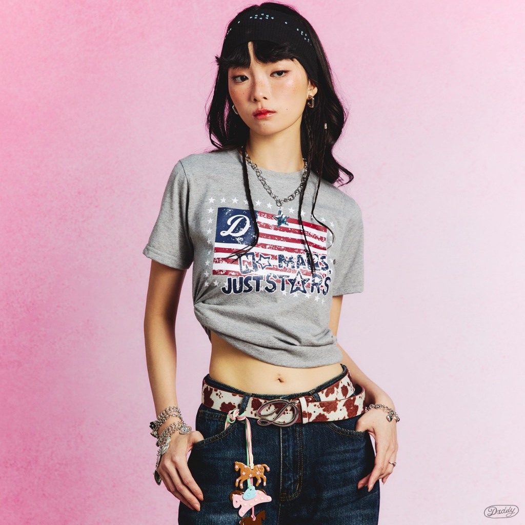 DADDY(SWC) | No Maps Just Star T-shirt เสื้อยืด สีเทา สุดน่ารัก