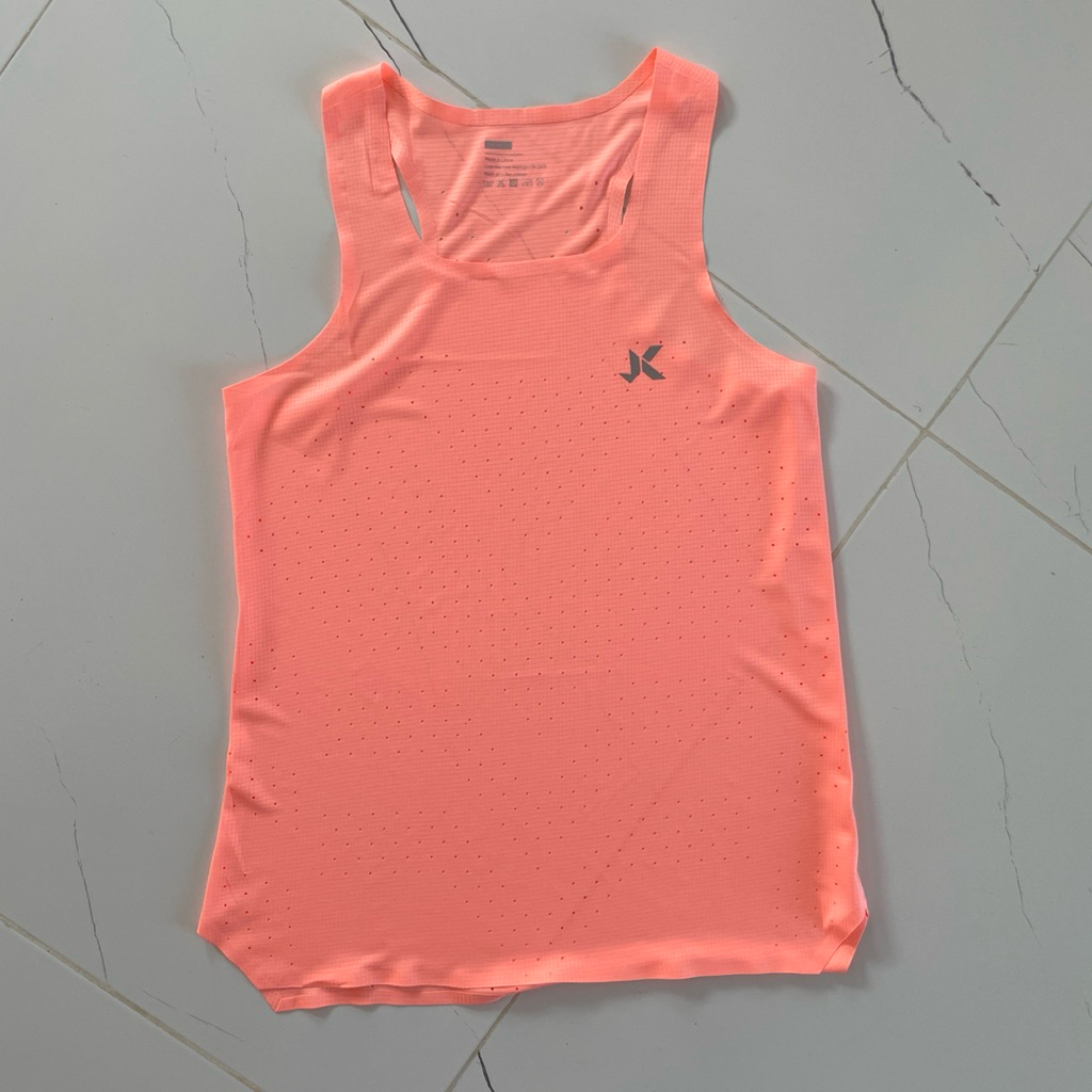 เสื้อกล้ามวิ่งงานอัดกาวไร้ตะเข็บผ้าไมโครลายตารางบางเบาแห้งไว - รูปที่ 5