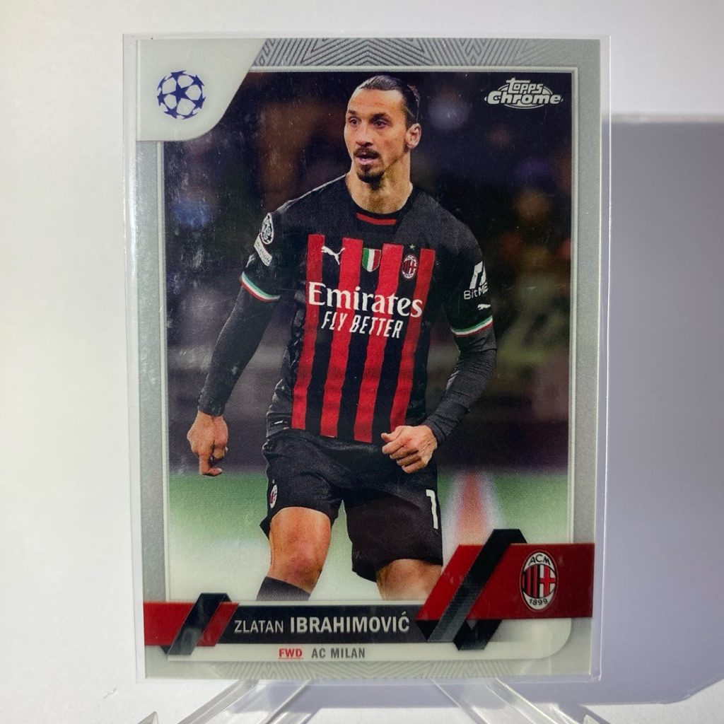 การ์ดนักฟุตบอล ZLATAN IBRAHIMOVIC, AC MILAN , TOPPS CHROME 2023