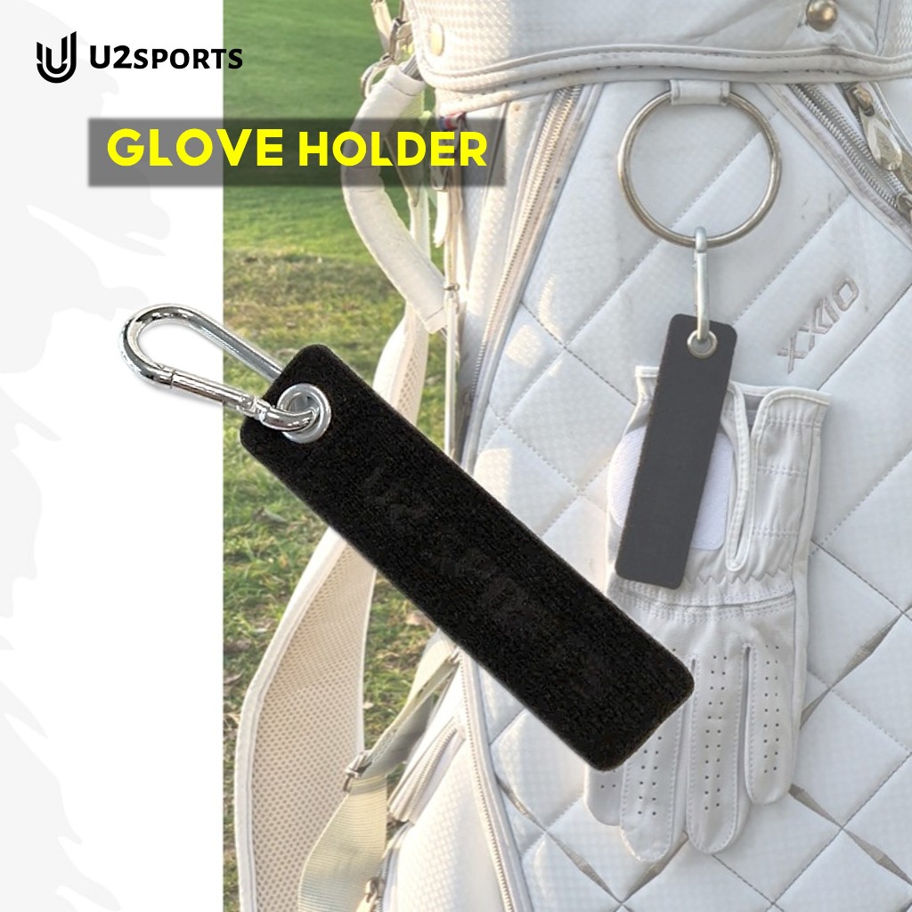 U2SPORTS Glove Holder[พร้อมส่ง]คลิปแขวนถุงมือกอล์ฟ ผ้าเวลโครแบบขนใช้ได้ 2 ด้านพร้อมตะขอพวงกุญแจ