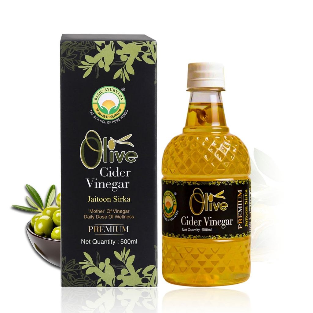 น้ำส้มสายชู หมักมะกอกโอลีฟ | Olive Cider Vinegar | with Mother of Vinegar & Unfiltered | Ayurvedic Tonic | 500ml
