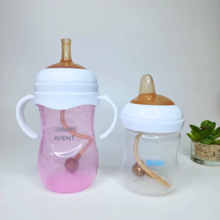 หลอดหัดดื่ม สำหรับเด็ก ใส่ได้ 4-10 ออน ซิลิโคนฟรูตเกรด ปลออดภัย หลอดหัดดื่มคอกว้าง