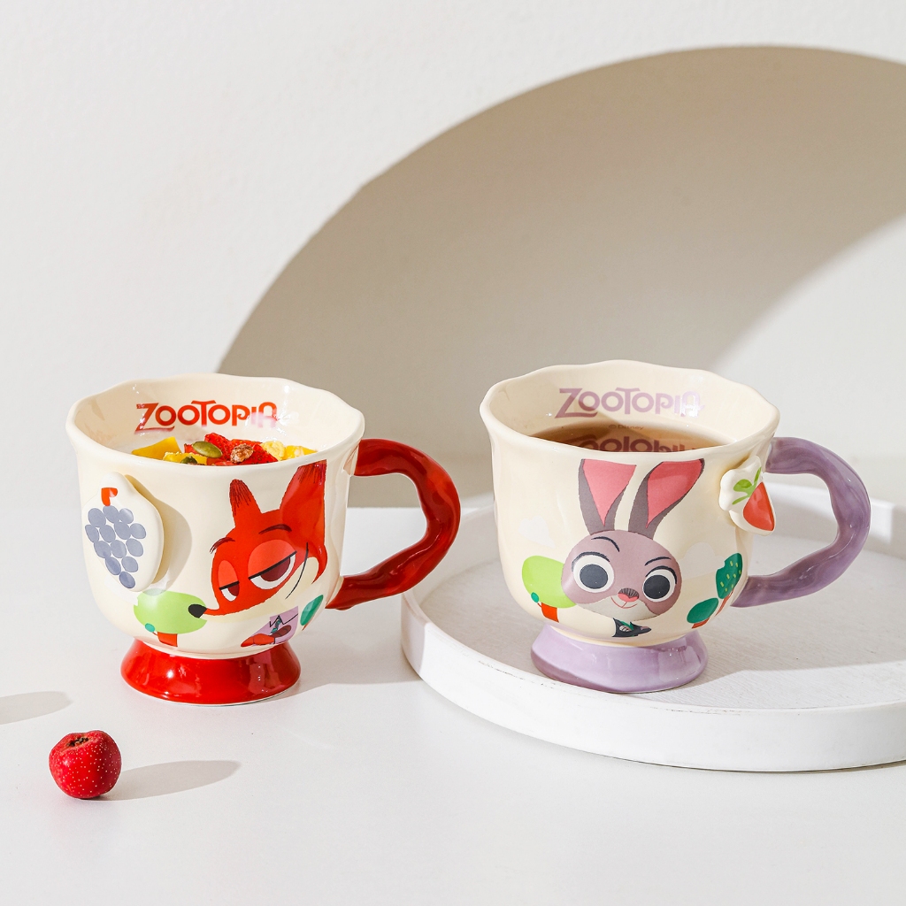 【ลิขสิทธิ์แท้】ซูโตรเปีย Zootopia แก้วเซรามิก 380ml 🦊🐰 จูดี้/นิค ลายน่ารัก พร้อมกล่องสวย ใช้เองหรือให้เป็นของขวัญ - รูปที่ 5