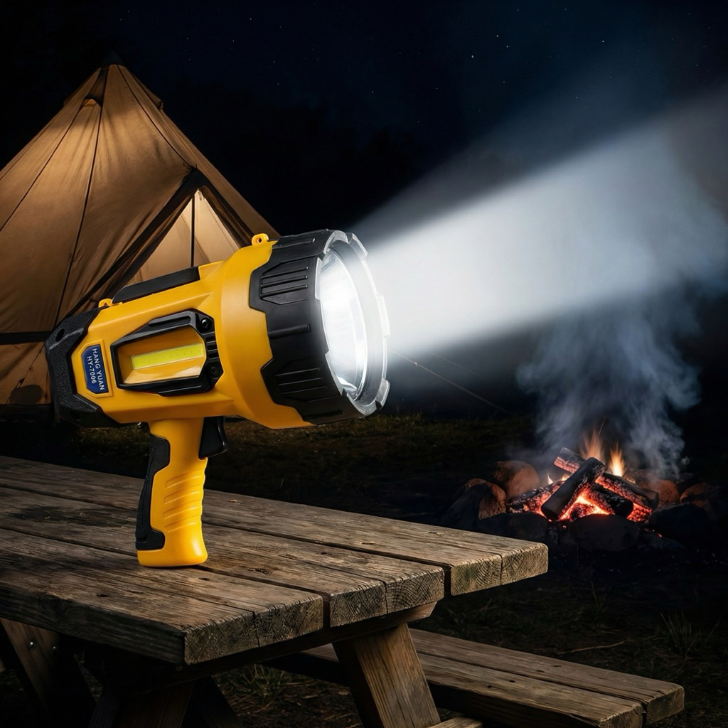 SearchLight Hy-7006 ไฟฉายสปอร์ตไลท์ทรงปืนความสว่าง หลอดCree XML-T6 800 Lumens ชาร์จในตัว เป็นพาวเวอร์แบงค์ชาร์จโทรศัพท์ - รูปที่ 6