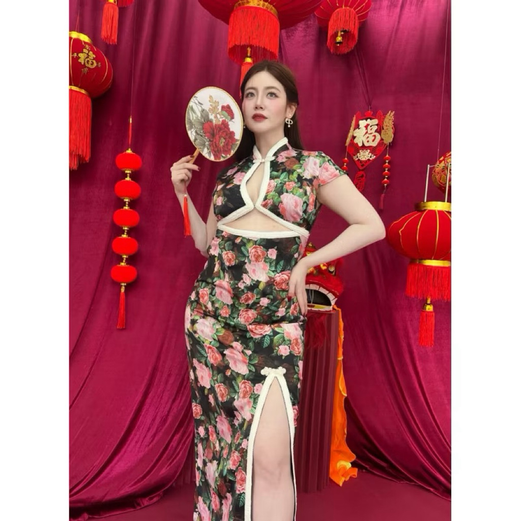 ชุดกี่เพ้า สาวอวบ Size 3XL แบรนด์ lalamer