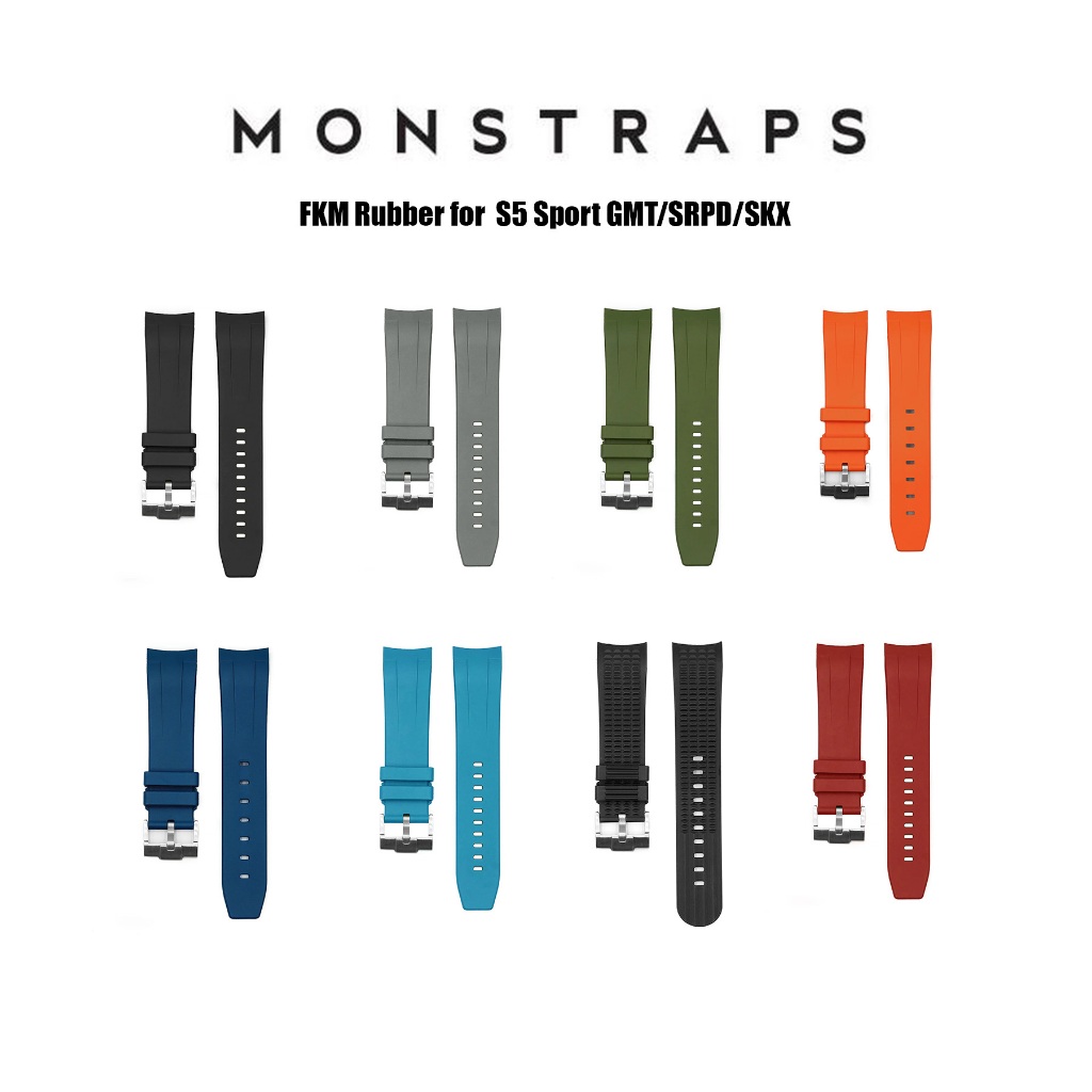 สายนาฬิกาแบบยางรุ่น Monstraps FKM Rubber for S5 Sport GMT/SRPD/SKX