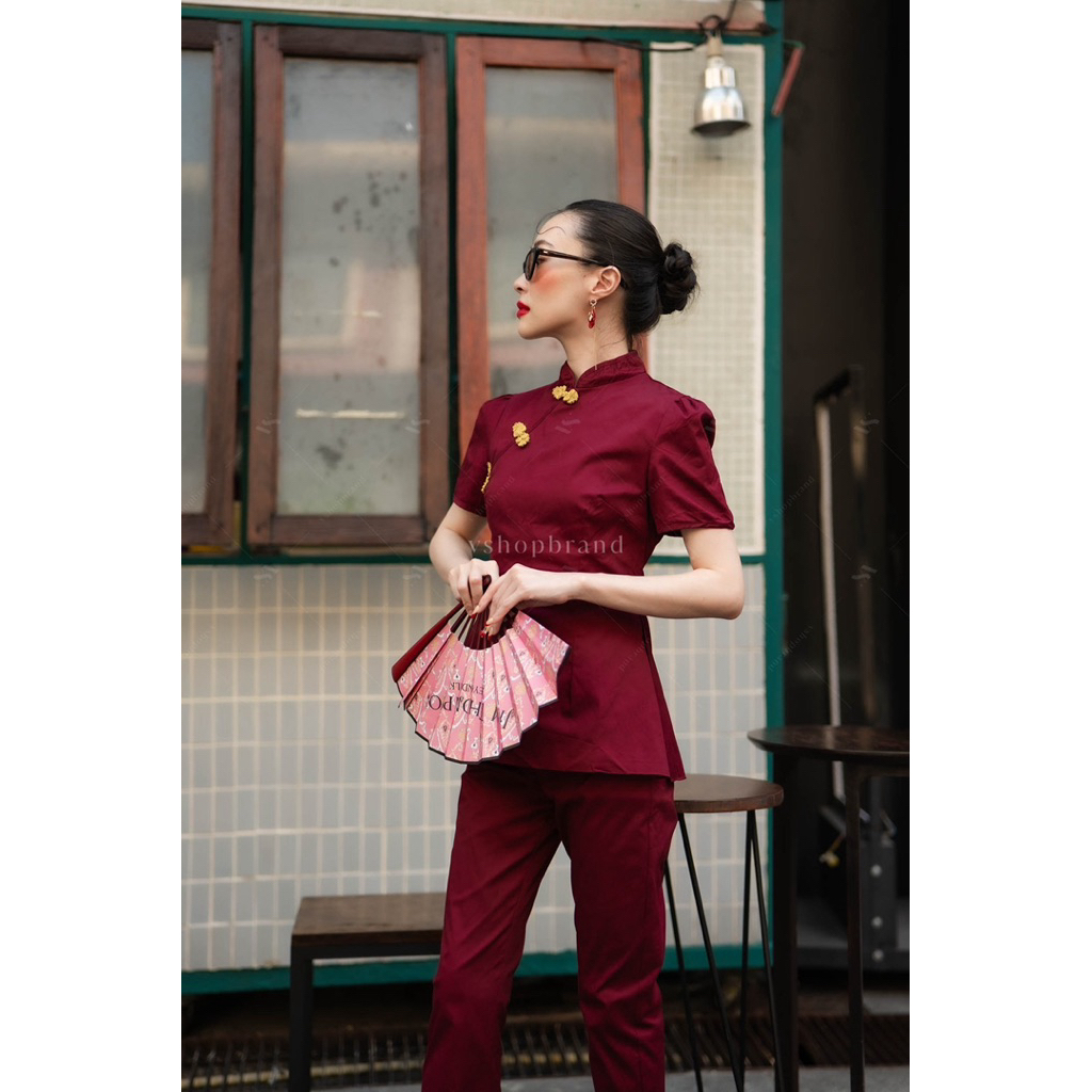 📌ทักก่อนสั่ง 📌 4234 ชุดเซท2ชิ้น เสื้อกี่เพ้า+ กางเกง8ส่วน VSHOP - รูปที่ 3