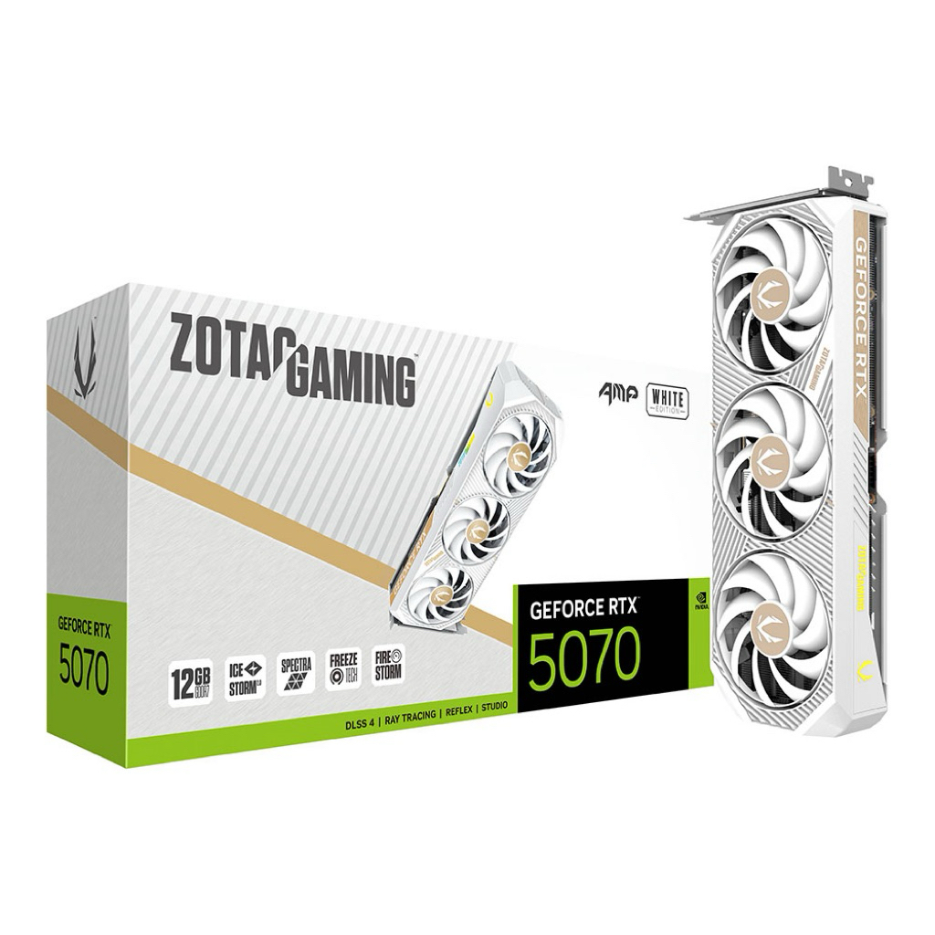 VGA ZOTAC GAMING RTX5070 AMP WHITE EDITION 12GB (การ์ดจอมือสอง)
