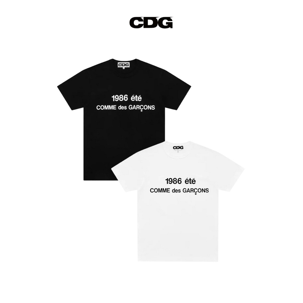 CDG (Comme des Garçons) T-SHIRT "1986 été" | (Black/White) สินค้ายอดฮิตของพี่ๆอินฟลูเอนเซอร์