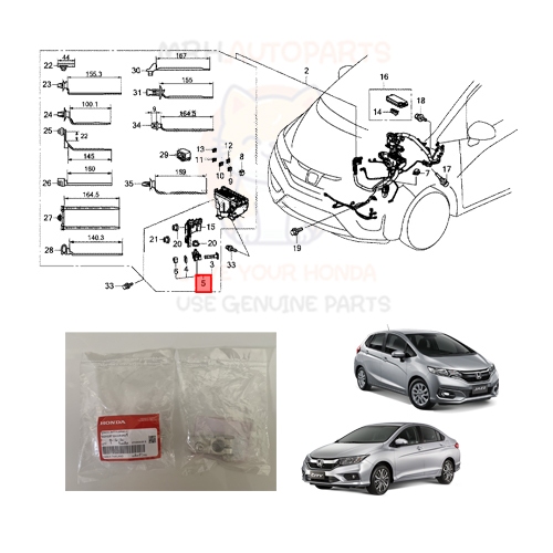 ขั้วบวกแบตเตอรี่ Honda Jazz GK City GM6 2014-2020 แท้ศูนย์จำนวน 1 ชิ้น